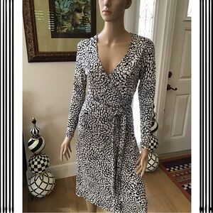 Black and White Wrap Dress